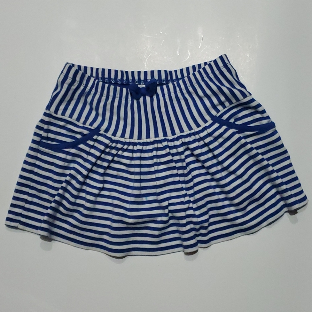 Gymboree Girls Blue & White Striped Skort-5 - Picture 2 of 10